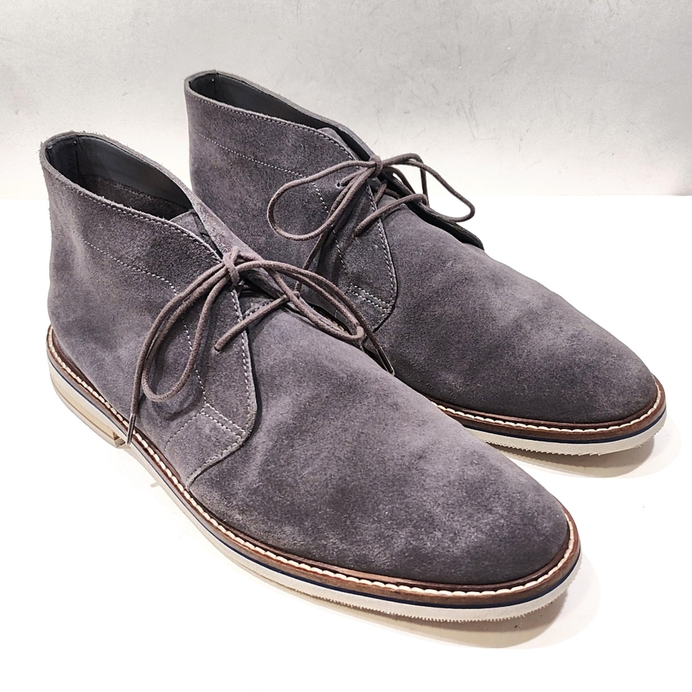 Bostonian Dezmin Mid Chukka Boots Gray Suede Mens Size 12 M US Ankle Shoes 16501